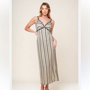 Crochet Lace Midi Dress by SoHo Black & Cream Boho Size S